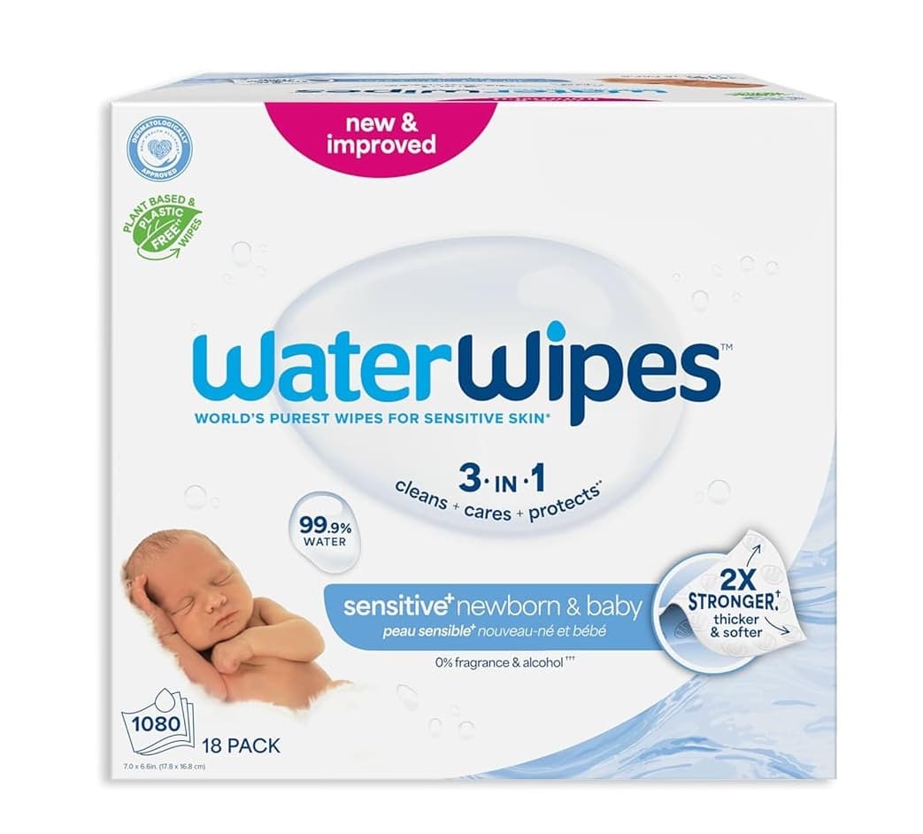 مناديل ووتر وايبس ( WaterWipes ) لحديثي الولادة والأطفال – تنظّف، تعتني، وتحمي – ٩٩.٩٪ مويه نقيّة، بدون عطر ومناسبة للبشرة الحسّاسة