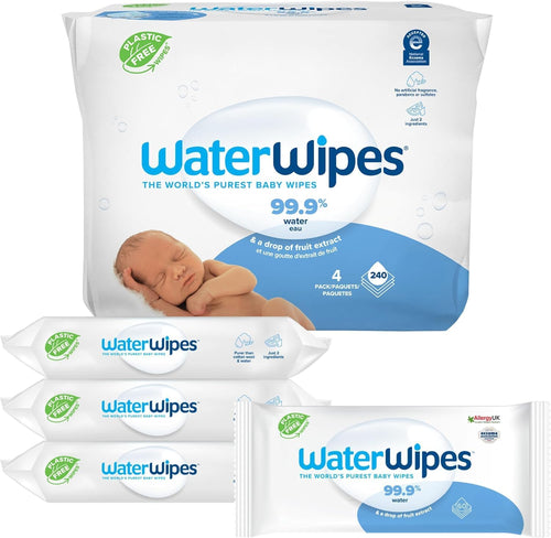 WaterWipes Sensitive+ Newborn & Baby Wipes, 3-In-1 Cleans, Cares, Protects, 99.9% Water, Unscented & Hypoallergenic